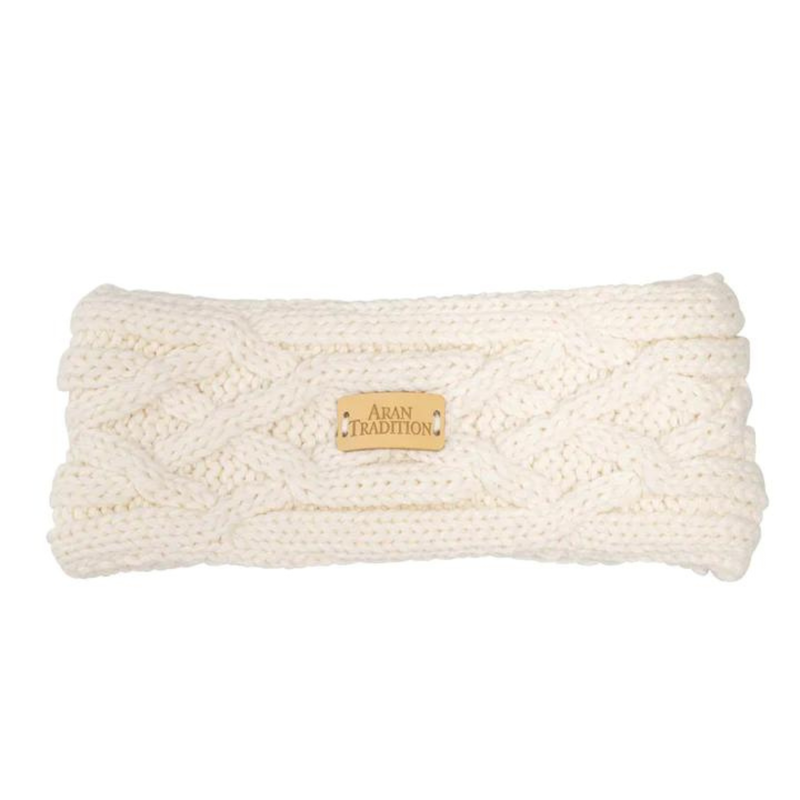 Aran Knitted Traditional patterns Headband  Cream Colour